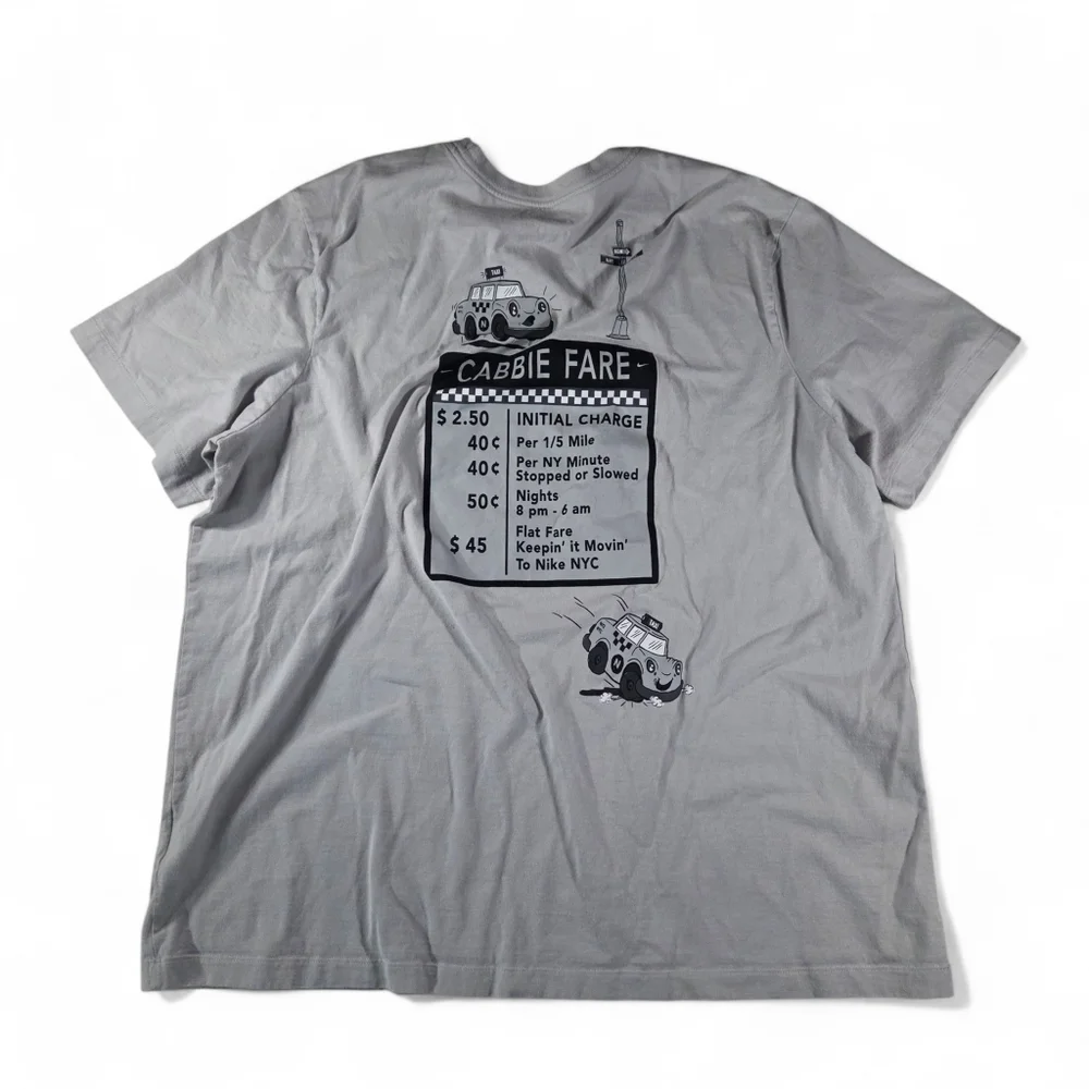 NIKE NYC Cabbie Fare Taxi Gray Cab Tee XXL Street Wear Man Unisex